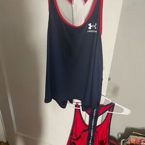 Under Armour Navy and Red Tank Top